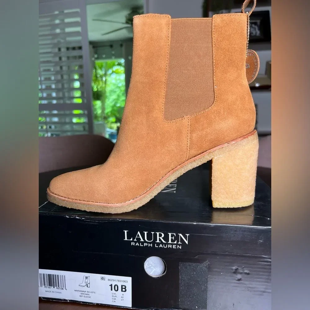 Lauren Ralph Lauren Marianna Suede Boot 🔥 NEW 🔥 waterproof 🔥 Size 10
